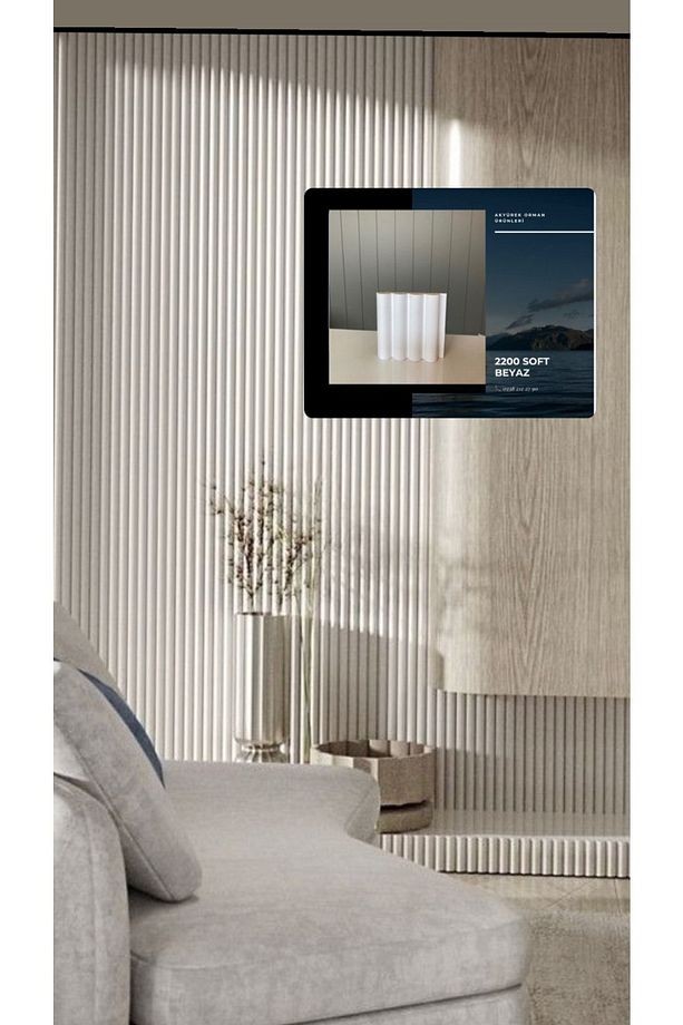 Akyürek Lb 2200 Model Soft Beyaz Dekor Profil Duvar Kaplama Panel Lambri