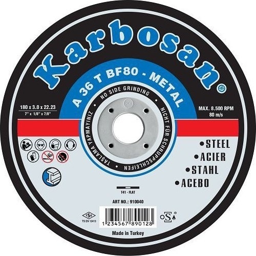 KARBOSAN 115 x 3 Metal Kesme Taşı 10'lu