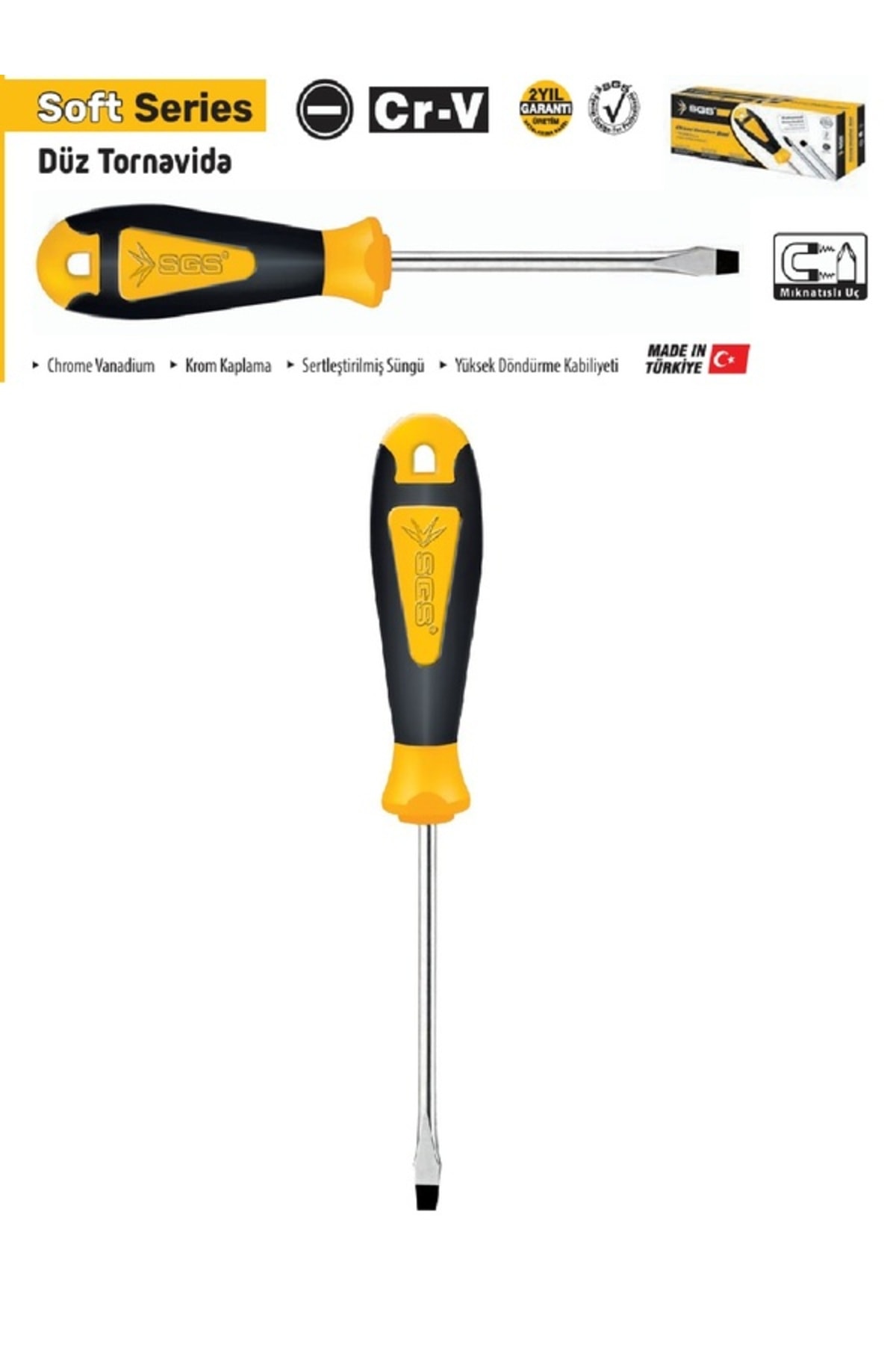 🔧 6x100 DÜZ TORNAVİDA (SOFT SERİES) – Ergonomik, Dayanıklı ve Güçlü Tutuş!