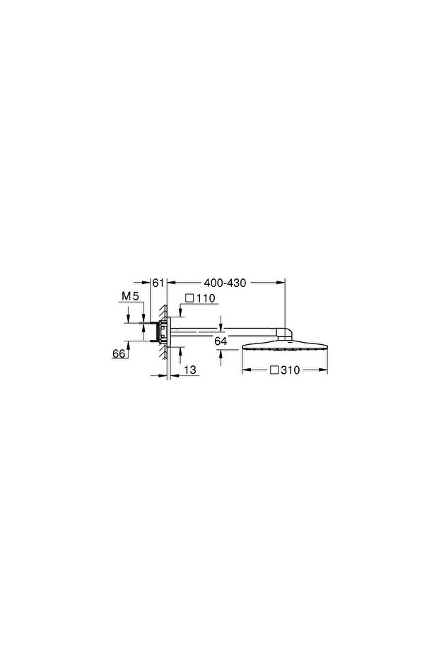 Rainshower Smartactive 310 Cube Tepe Duşu Seti 430 Mm, 2 Akışlı-26479000