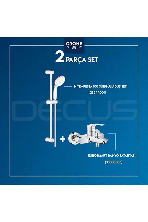 Eurosmart Banyo Bataryası + N Tempesta 100 Sürgülü Takım 27644001-33300003