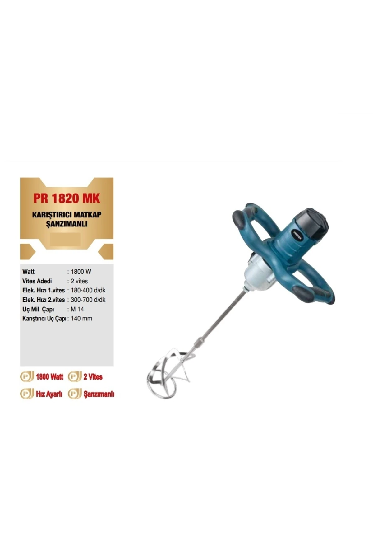 Pr 1820 Mk Karıştırıcı Matkap Şanzımanlı