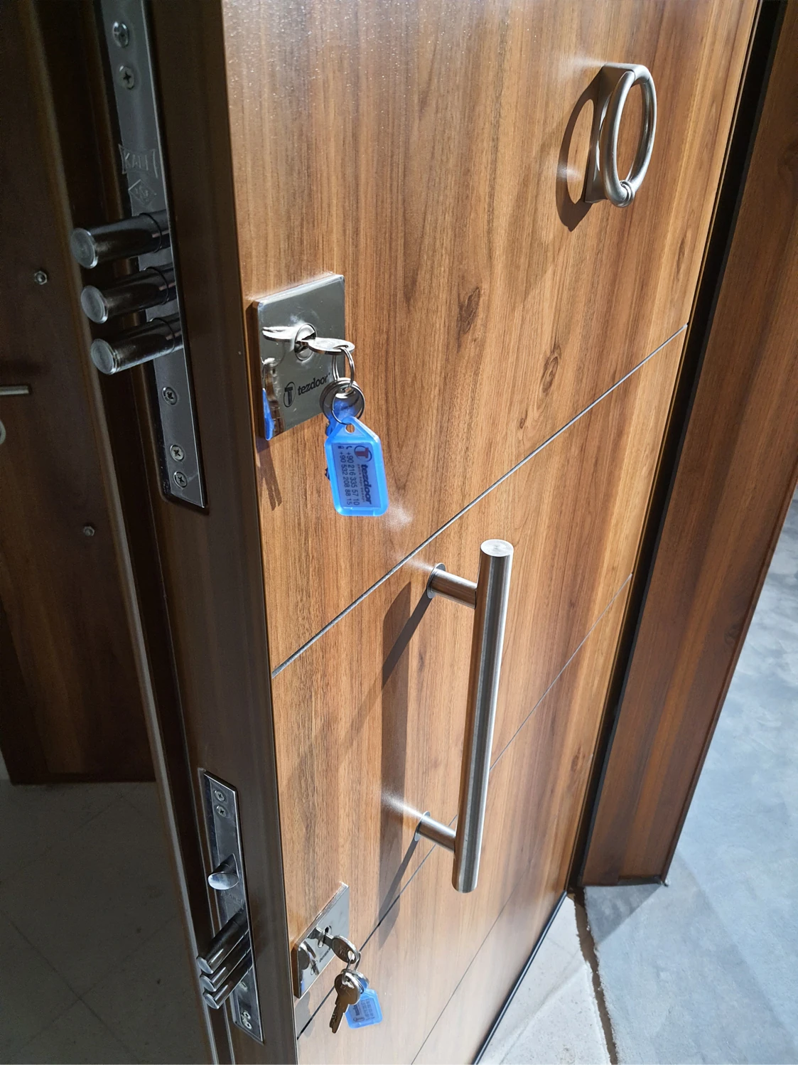 Ahşap Kaplama Kasalı Düz Model Daire Kapısı,  Kapı, Villa Kapısı