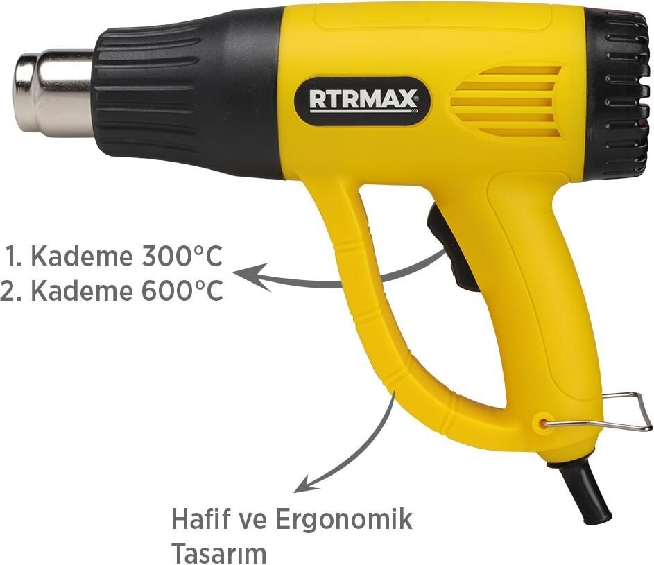 RTM303ASET Sıcak Hava Tabancası 2000 W 3'lü Set - Eldiven-Falçata Maket Bıçağı