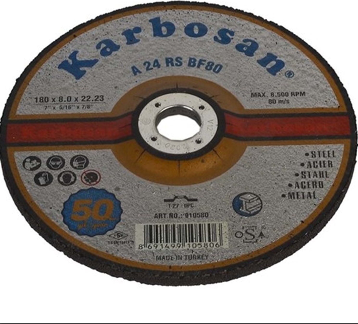 180X8.0X22.23  Taşlama