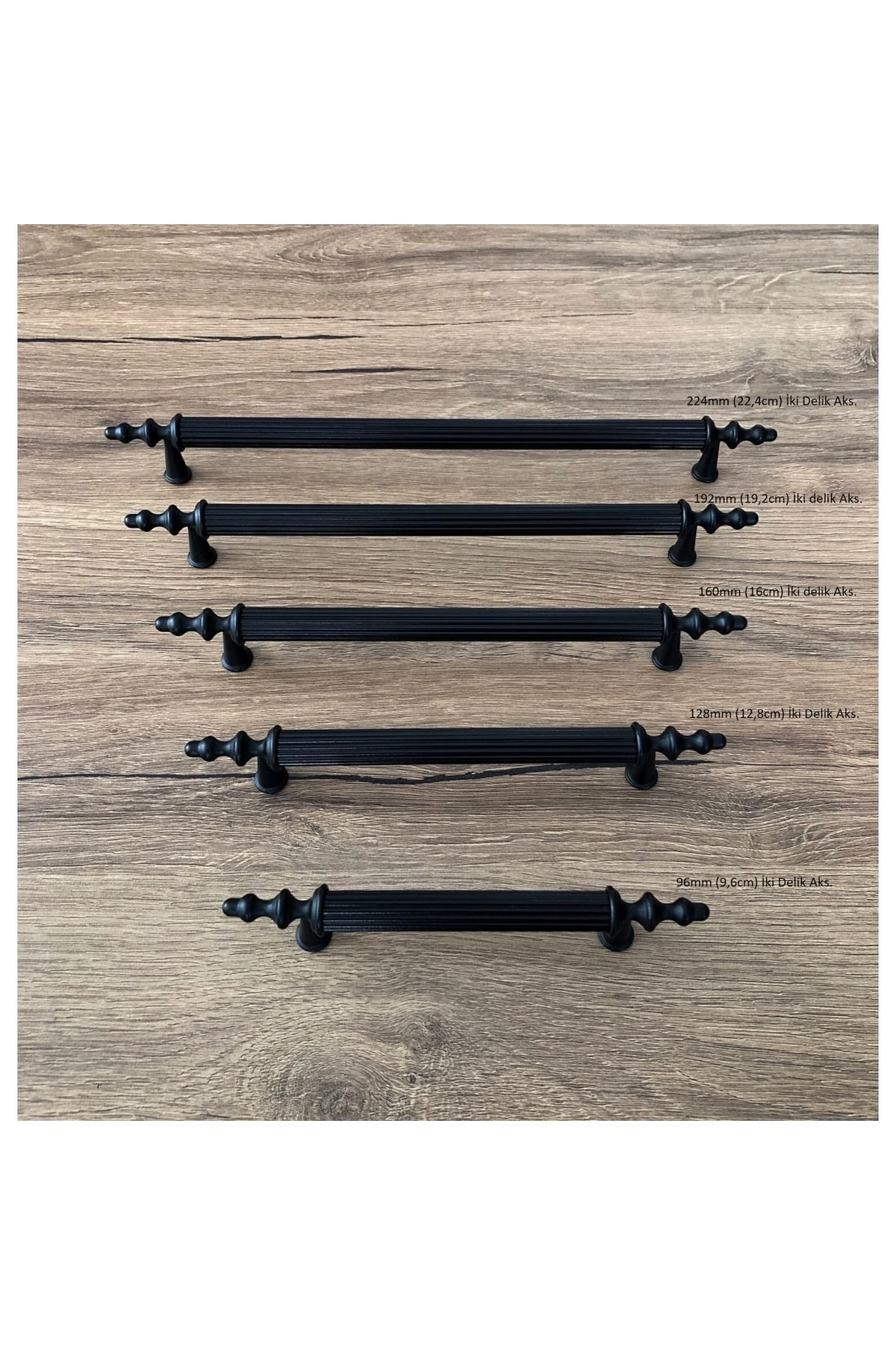 Mat Siyah Mobilya Dolap Mutfak Çekmece Kulpu 192 Mm (19,2 Cm) 1 Adet