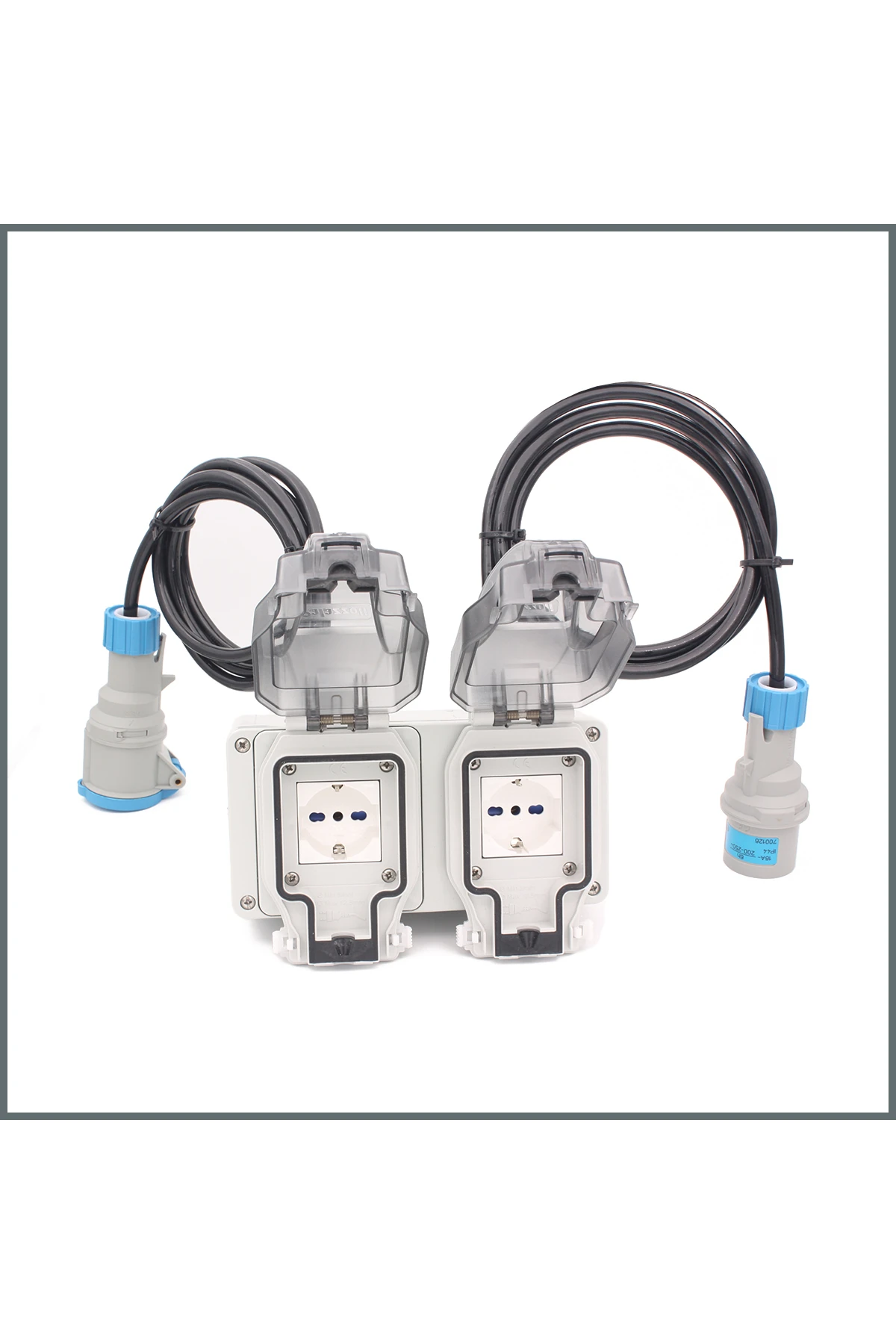 Tekne Ve Karavan Besleme Öncesi Ara Priz 2'li Ip66 1m. Pur Kablolu