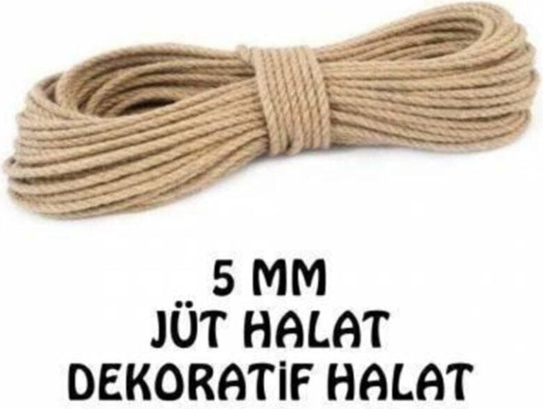 Jüt Halat 5 mm Dekoratif Jüt Halat 50 Mt.