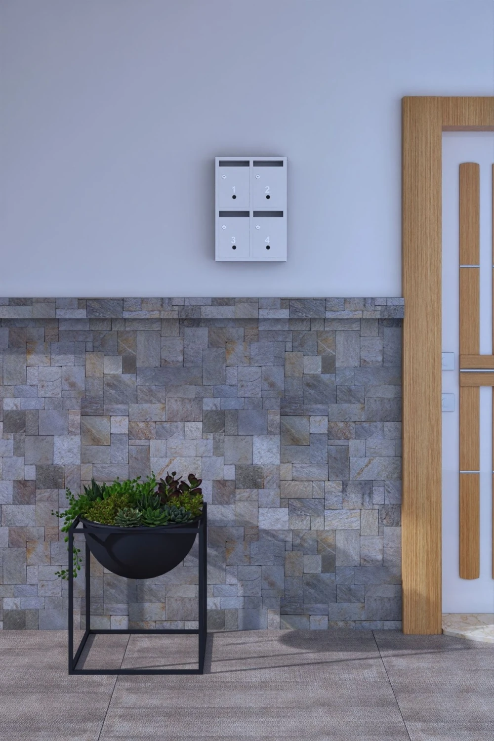 Posta Kutusu Kilitli Sistem Beyaz 4'lü