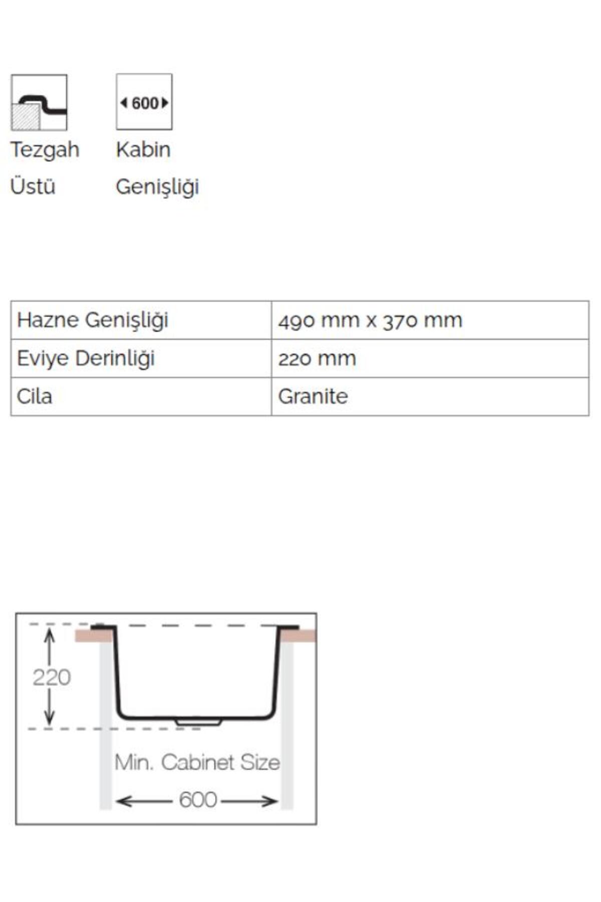 Valente N-100 Siyah Eviye