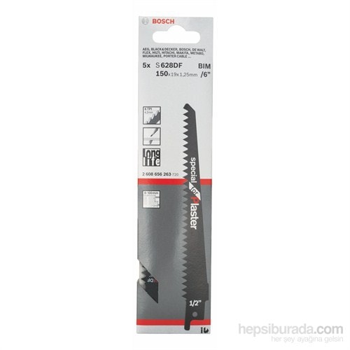 BOSCH - Alçıpan İçin Tilki Kuyruğu Bıçağı S 628 Df - 5'Li Paket