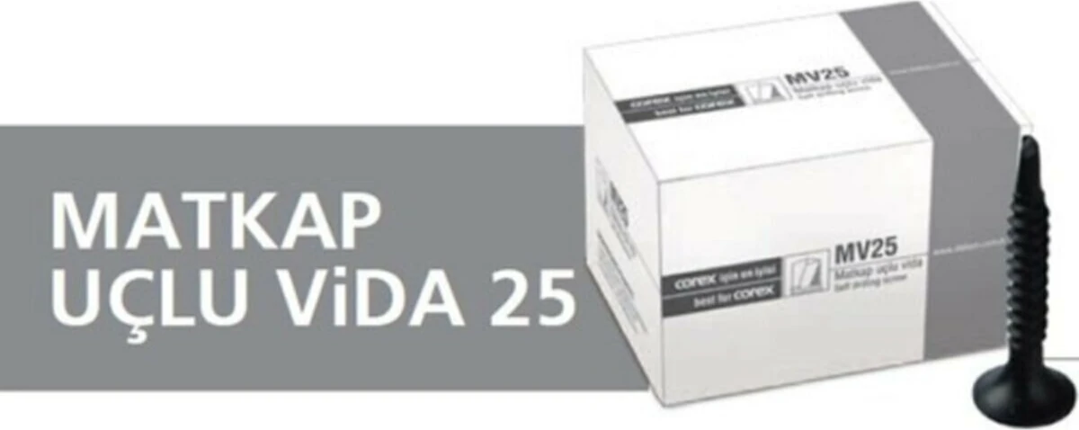 Alçıpan Vidası 3,5x25 Matkap Uçlu 1000 Adet MV25
