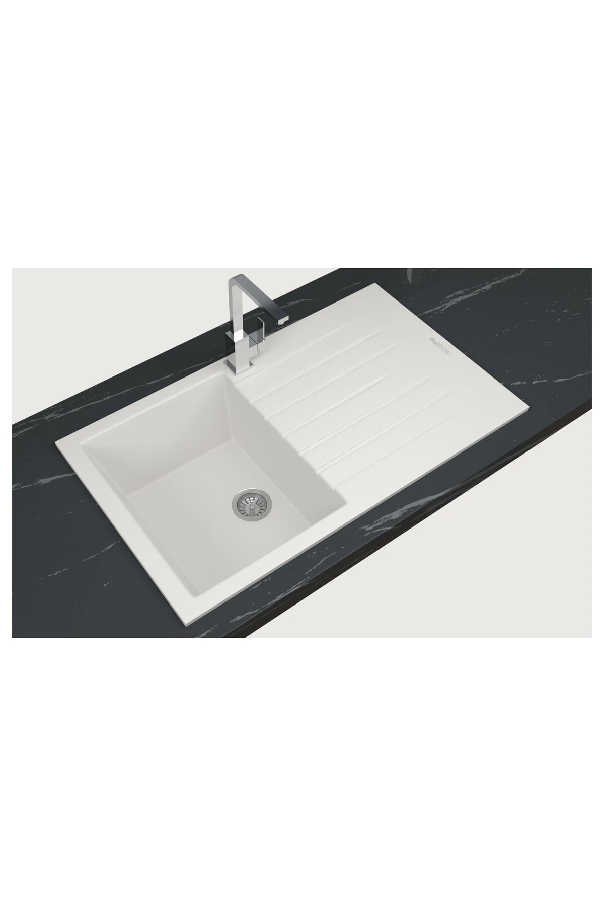 Granit Eviye 50x86 Cm Beyaz Troya Tezgah Üstü-tezgaha Sıfır