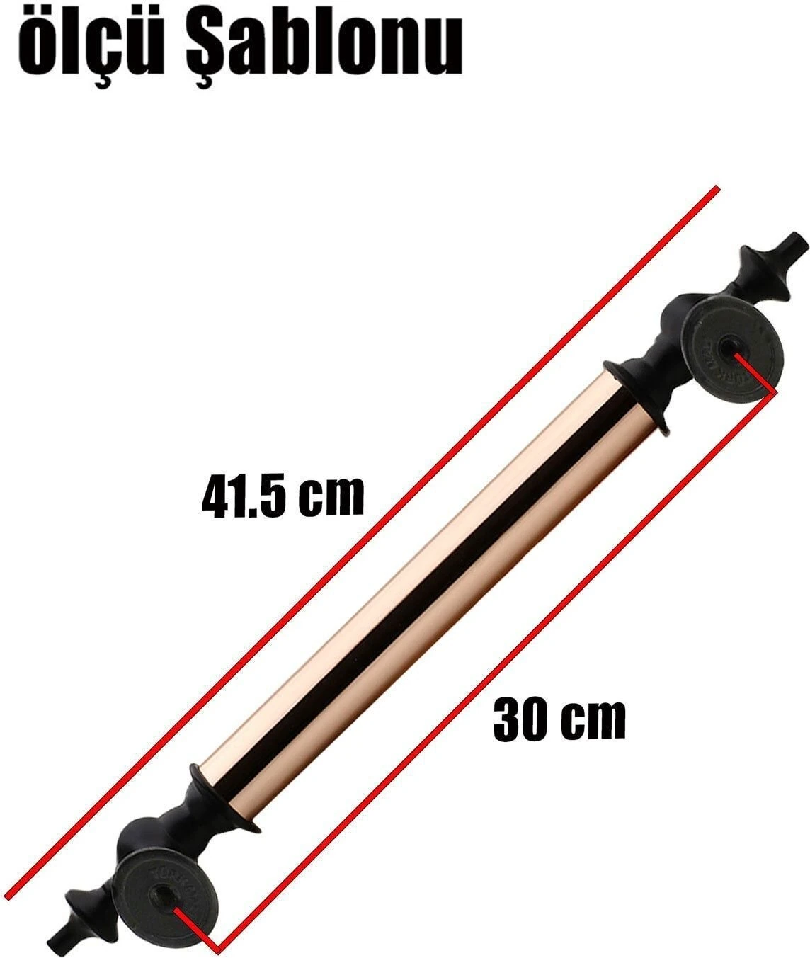 Sürgülü Kapı Çekme Kolu, Çelik, Bakır, Siyah, 30 Cm, Dayanıklı, Şık Tasarım