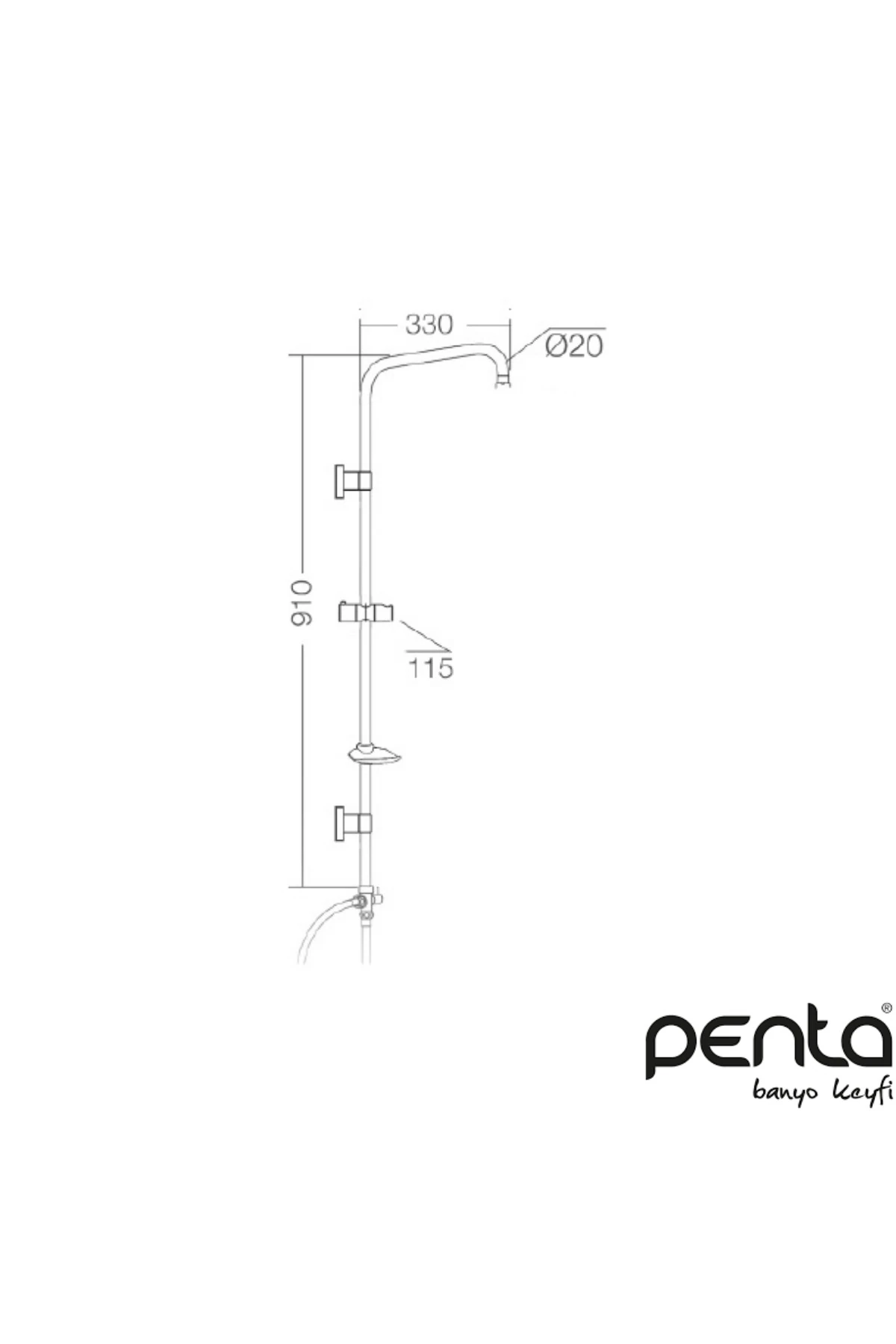 Duş Sistemi Siyah 8869B
