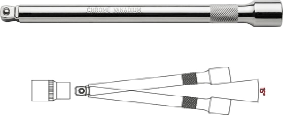 C21-70W Serisi 1/2" Uzatma Kolları Bombe Başlı 50 mm