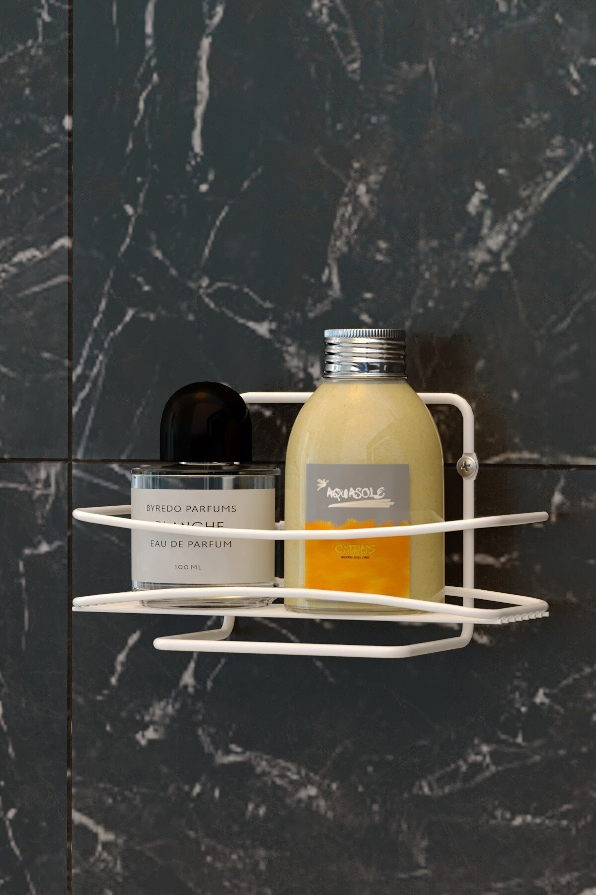 Tek Katlı Banyo Rafı Beyaz Bk004
