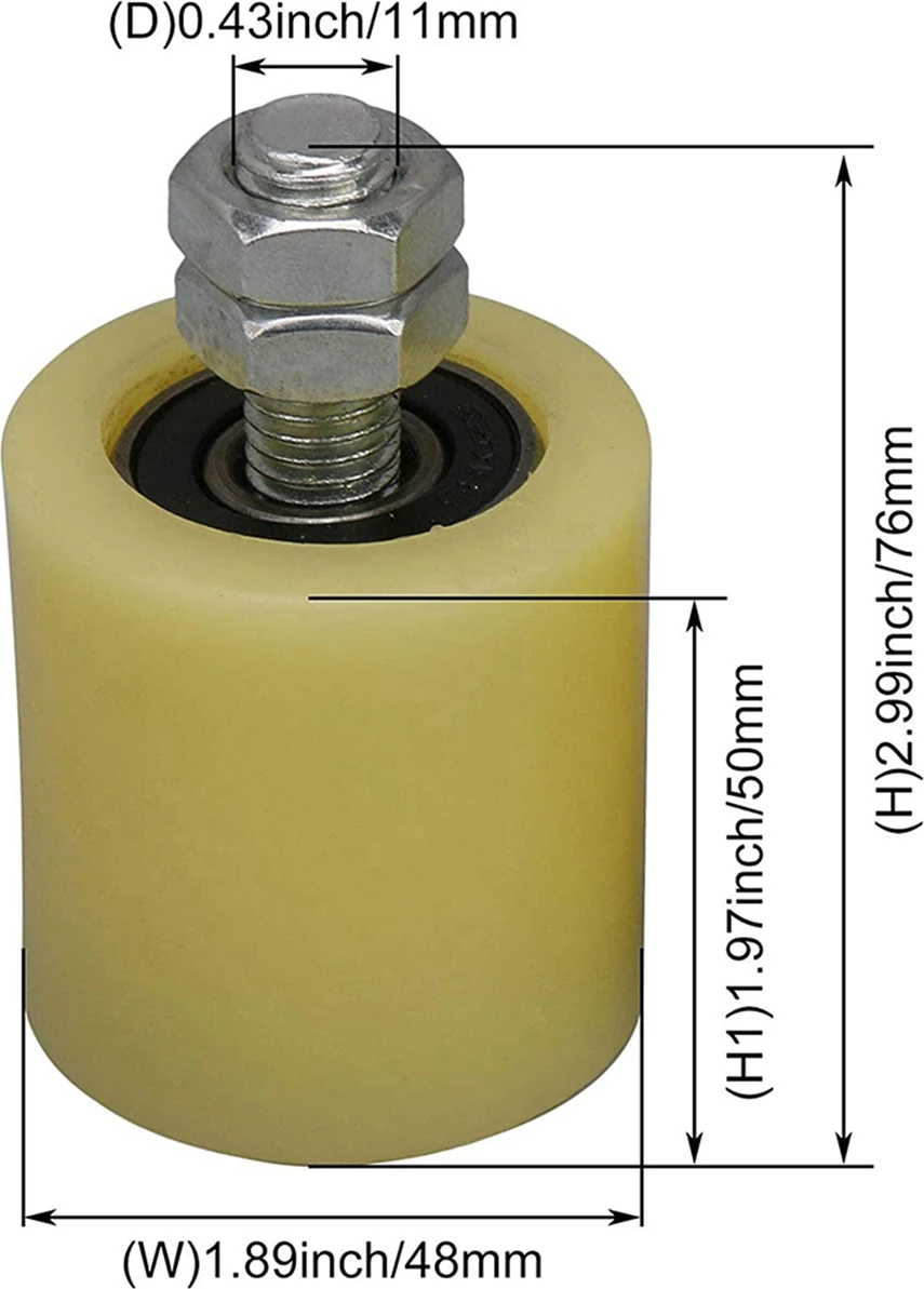 8 Adet 48X50MM Sarı Gümüş Naylon Çelik Düz Makaralı Rulman Kılavuz Tekerlek 6201 M12 Vida Elektrikli Kapı Sürgülü Kapı (Yurt Dışından)