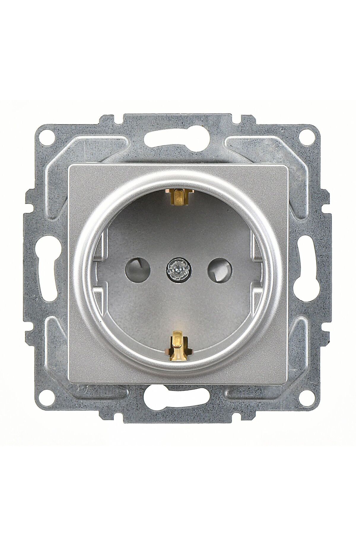 Eqona Gümüş Çocuk Korumalı Topraklı Priz Mekanizma