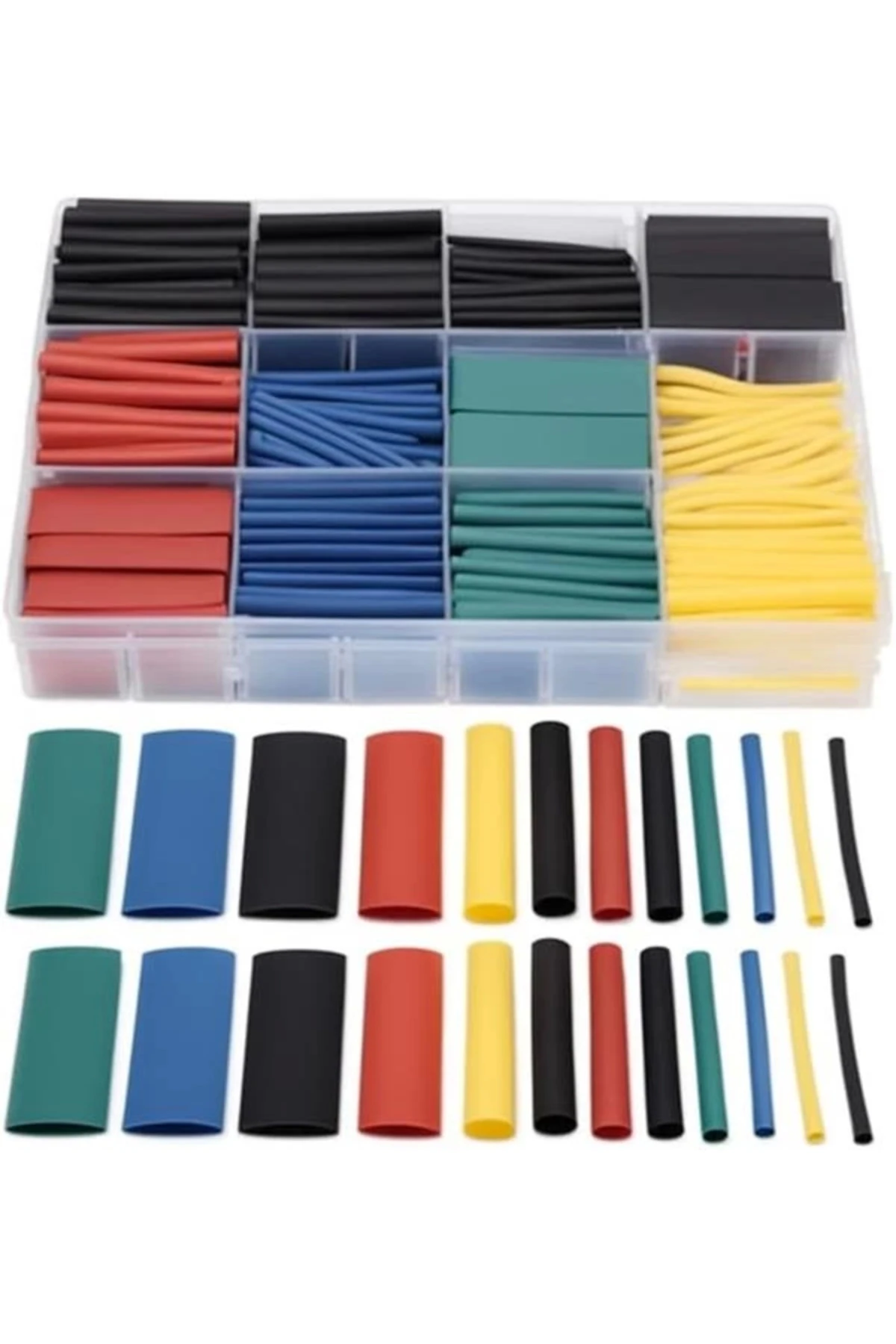 Isı ile Daralan Makaron 560 Parça Karışık Renk 2:1 Daralma Oranı Elektriksel İzolasyon ve