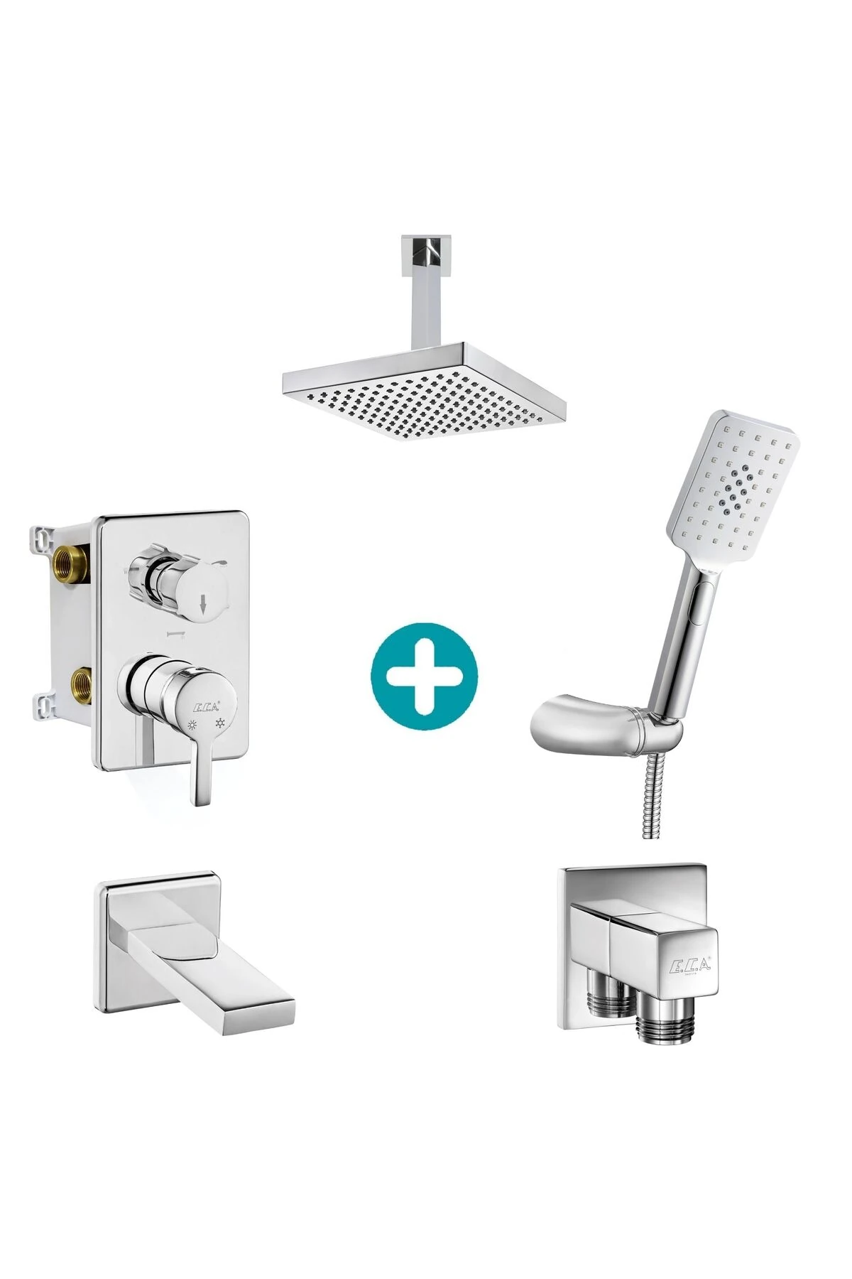 Mina Ankastre Gömme Banyo Bataryası Duş Seti Tüm Parçalar Dahil Tavandan