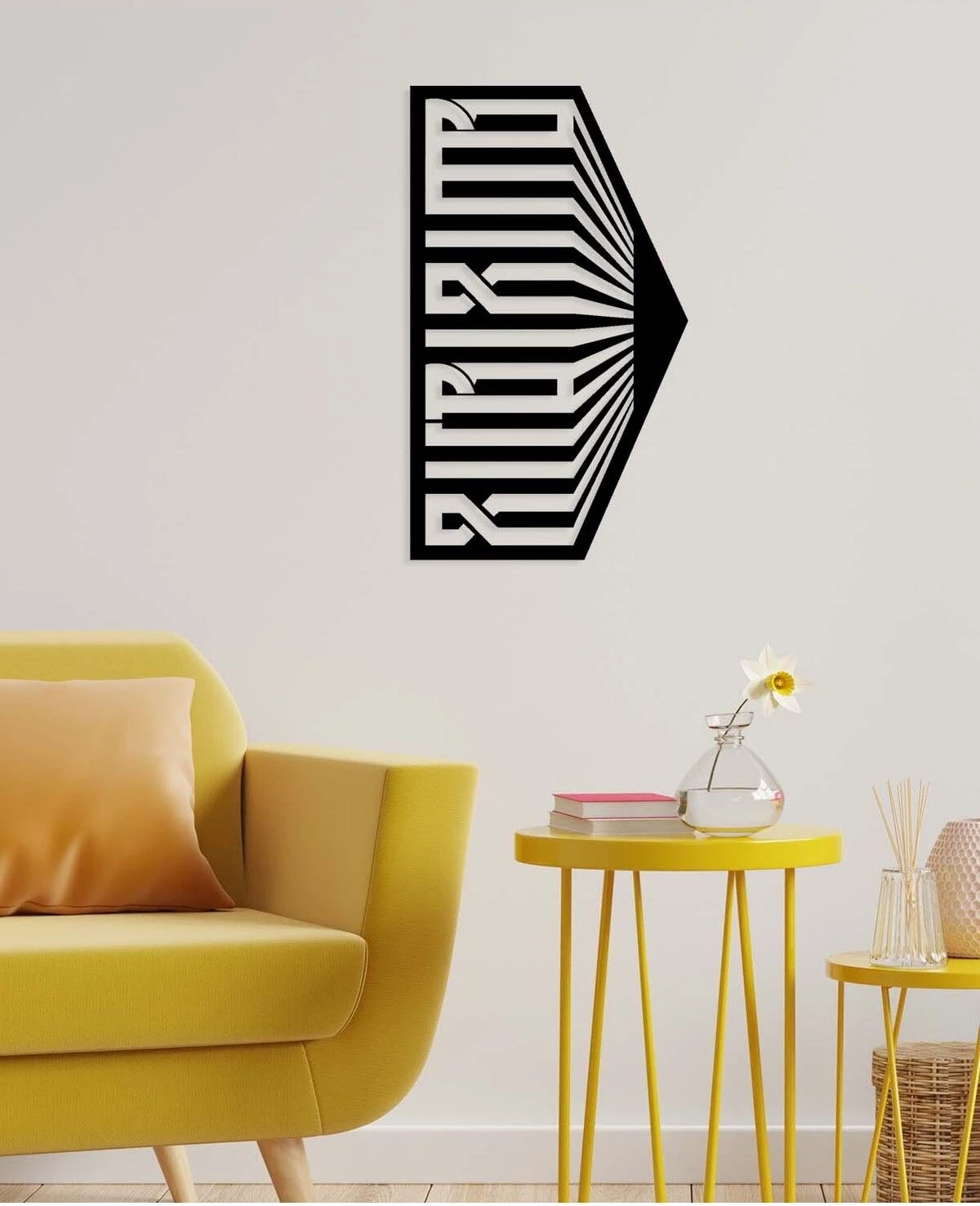 -La Ilahe Illallah Islami Metal Tablo - Islami Ev Dekorasyonu - Dini Duvar Tabloları - 70 X 41 - Cm - Sıyah-Islm-096