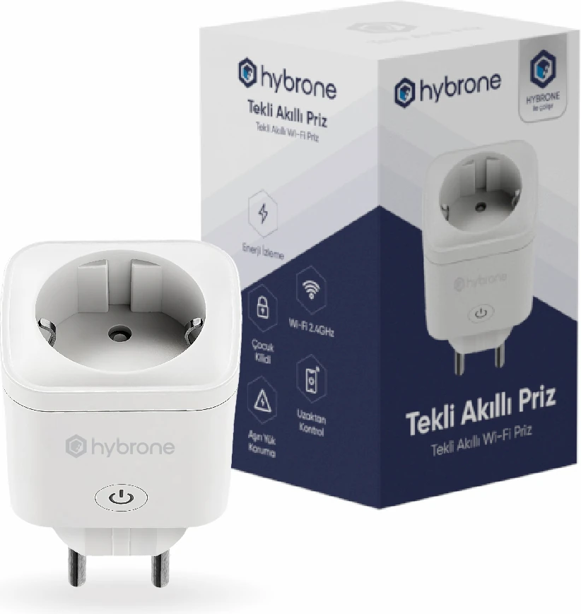 Akım Korumalı Wi-Fi Akıllı Priz 16 Amper Enerji İzleme Çocuk Kilidi Uygulama ile Uzaktan Kontrol