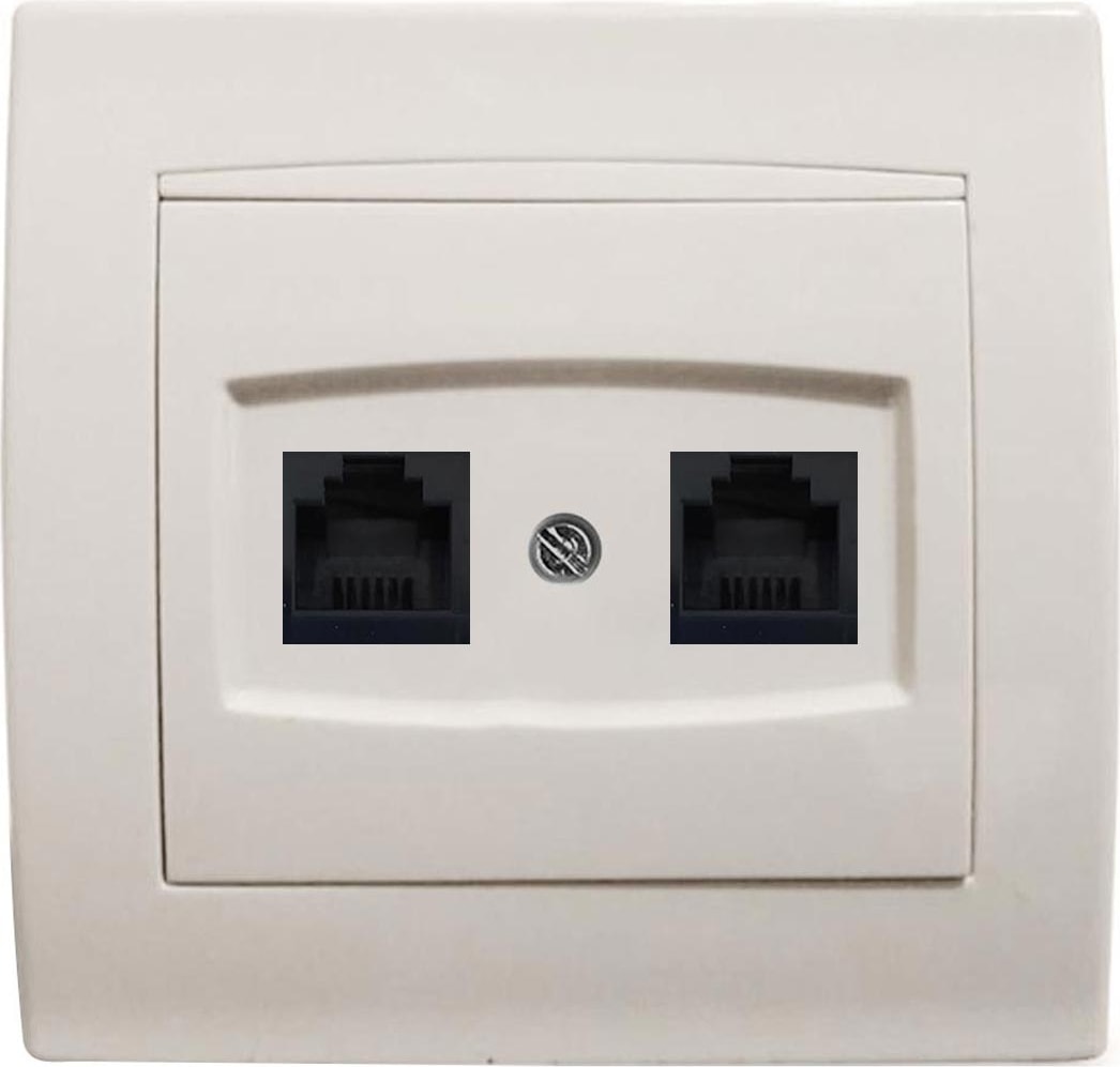 RJ11 Telefon Prizi Ikili Krem Schneıder 3107-126-0005