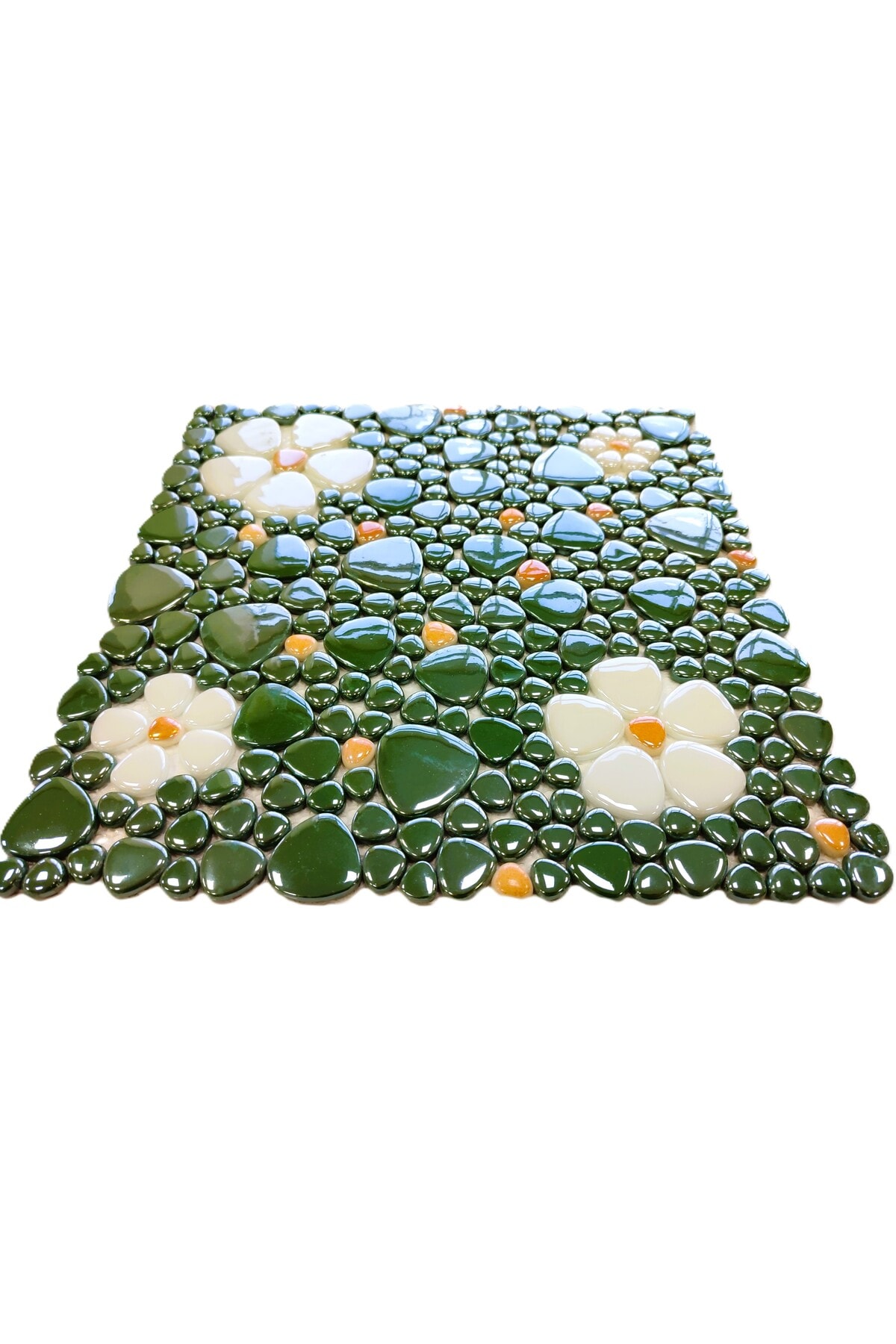 Mutfak, Banyo, Havuz, ve tüm yüzeyler için Çiçek desenli Cam Mozaik (5 File=0.5m2 Fiyatıdır)