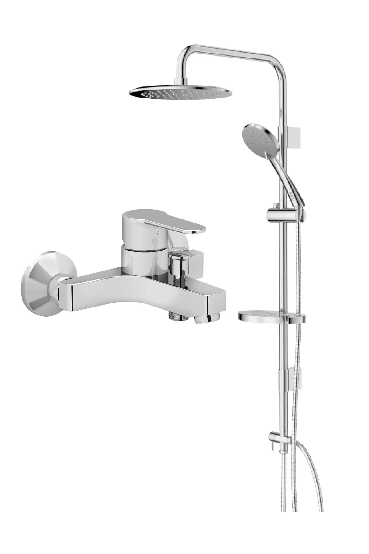 Win S A42676 Banyo Bataryası + Paslanmaz Çelik itimat Yağmur Tepe Duş seti 2'Li Set