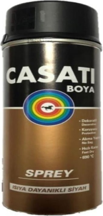 CASATİ Casati Akrilik Sprey Boya 690 Derece Isıya Dayanıklı 400 ml Siyah