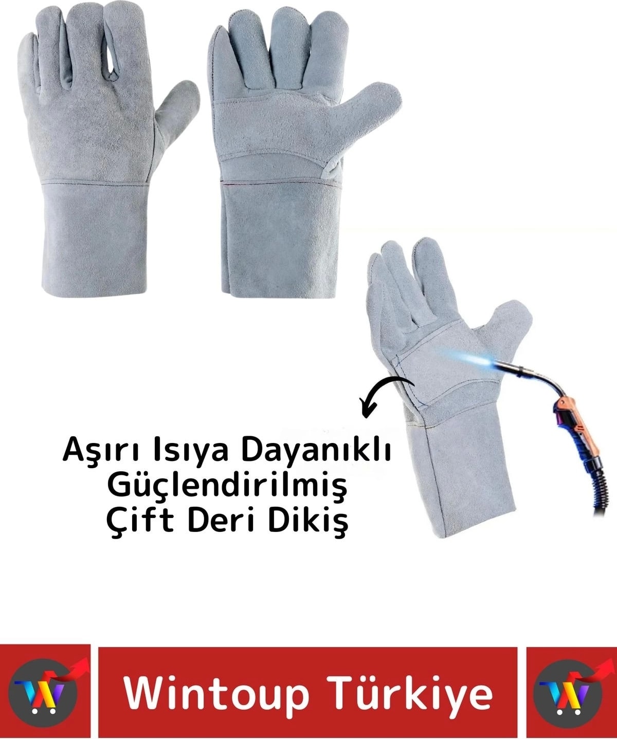 Yanmaz Eldiven Kaynak Yangın Mangal Tamir Su Geçirmez Yüksek Isıya Dayanıklı Çok Amaçlı Eldiven 1 Ad