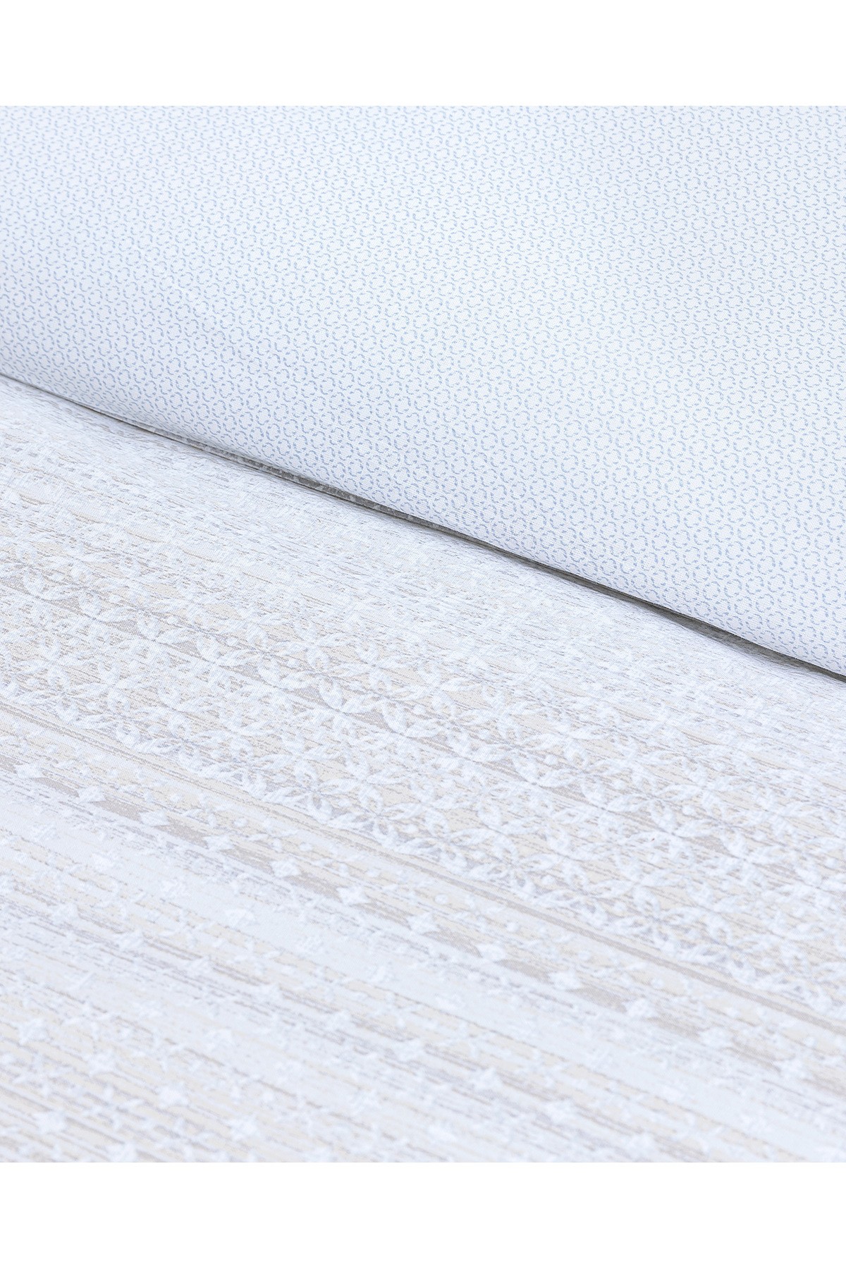 Niort King Size %100 Pamuk Ranforce Baskılı Nevresim Takımı - Bej