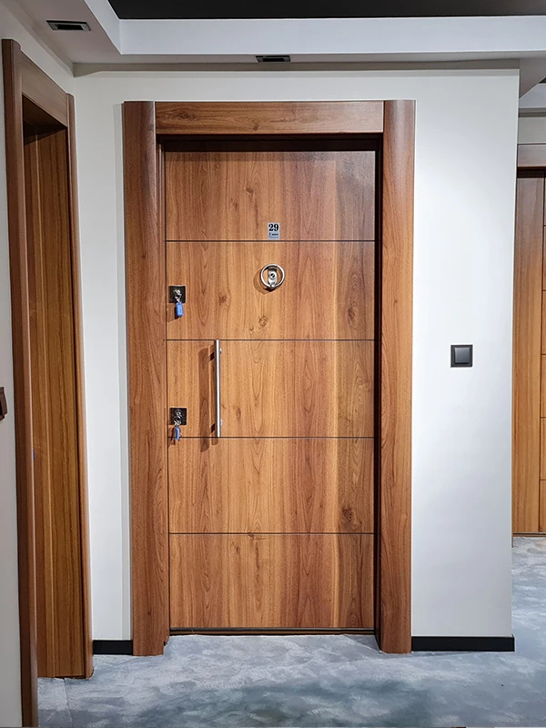 Ahşap Kaplama Kasalı Düz Model Daire Kapısı,  Kapı, Villa Kapısı