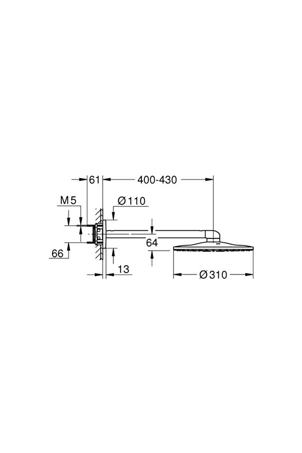 Rainshower Smartactive 310 Tepe Duşu Seti 430 Mm, 2 Akışlı - 26475000