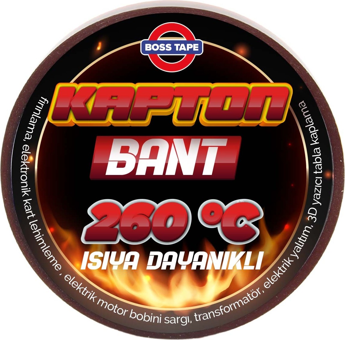 260°C Isıya Dayanıklı Yanmaz Kapton Termal Yalıtım Bandı