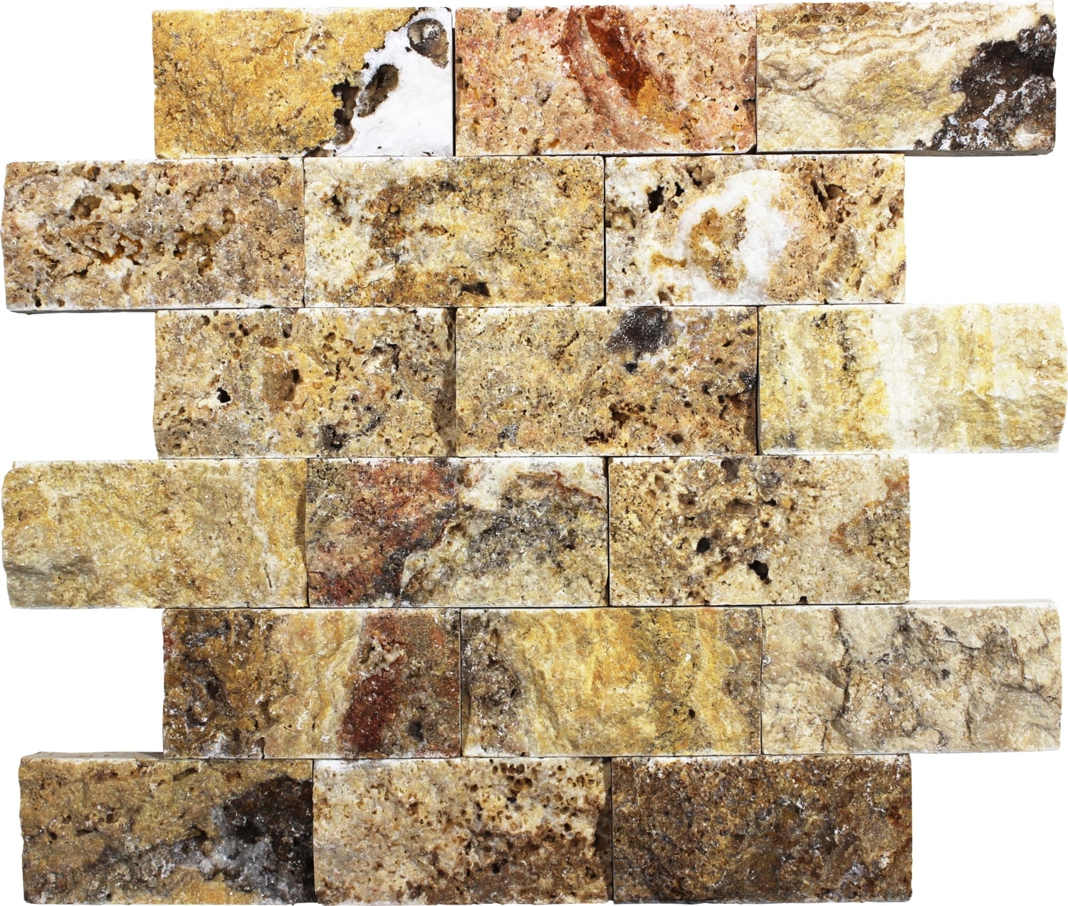 5X10Cm Scabos Doğal Taş Patlatma Mozaik Duvar Kaplaması