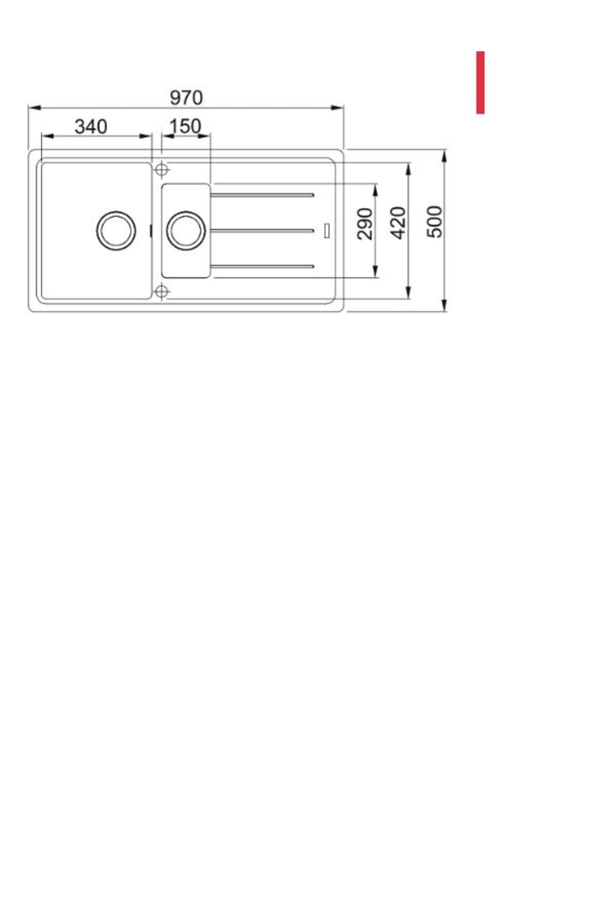 Ubg 611-100 Tek Gözlü Stone Grey Eviye