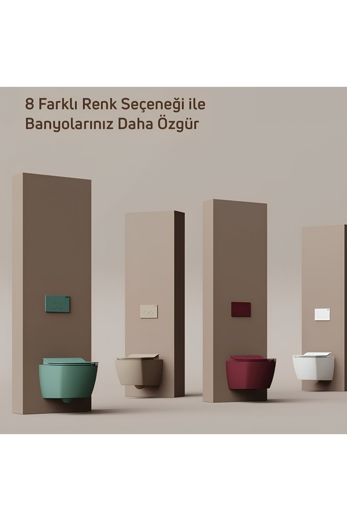 Elegant Mat Antrasit Kanalsız Asma Klozet EG321, Elegant Duroplast Yavaş Kapak