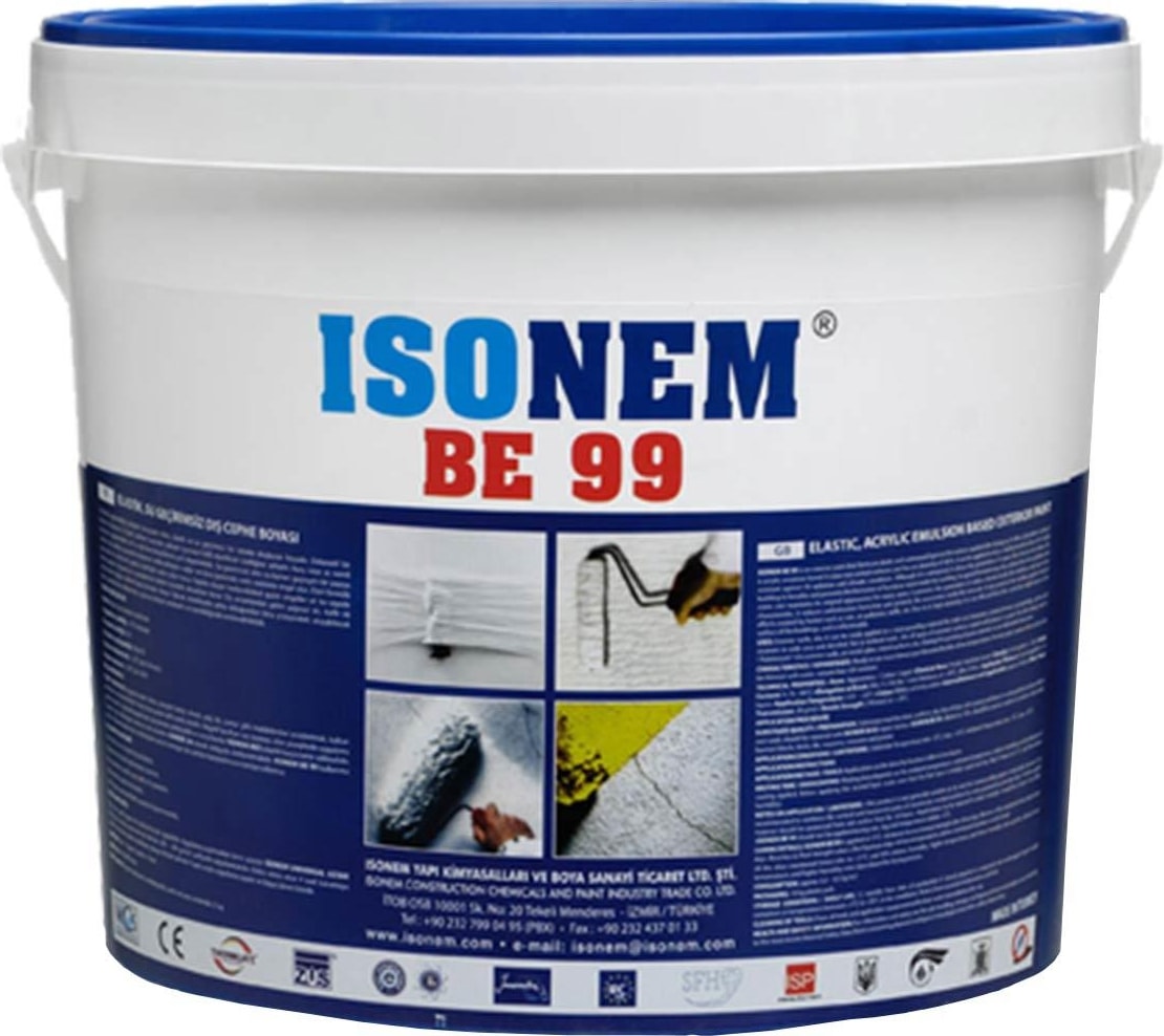 Isonem Be 99 Elastik Su Geçirmez Dış Cephe Boyası 5 kg Beyaz