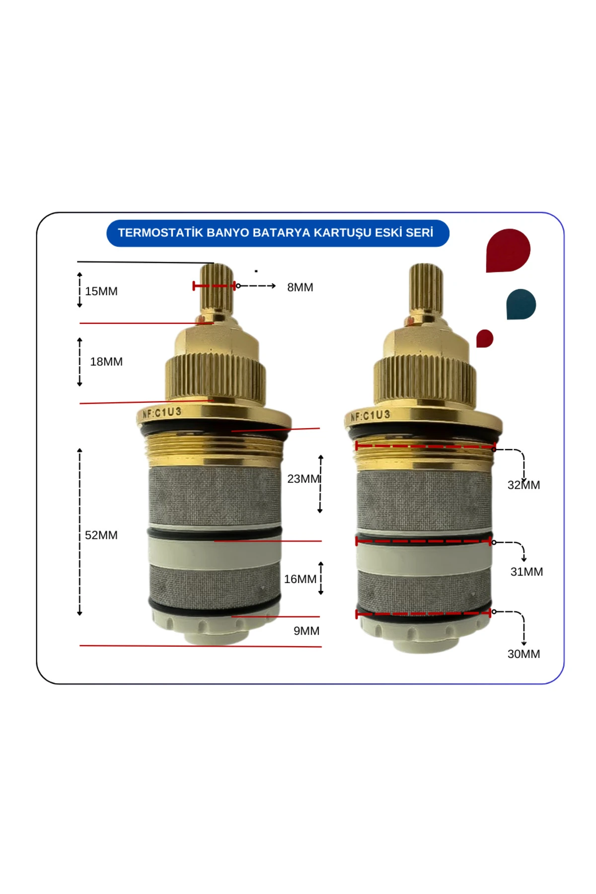 A31795YP Termostatik Kartus Kerox Te 2