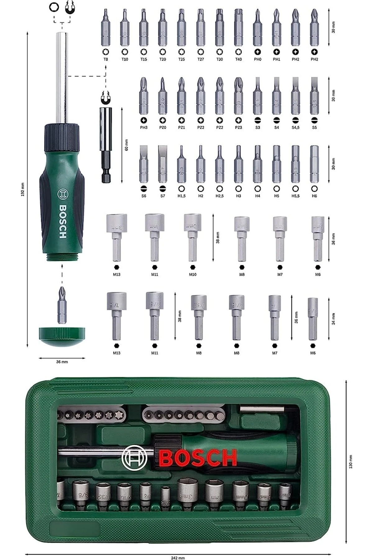 Tornavida Seti Cırcırlı Cırcır Fonksiyonlu Uc Seti Vidalama Lokma Ucu