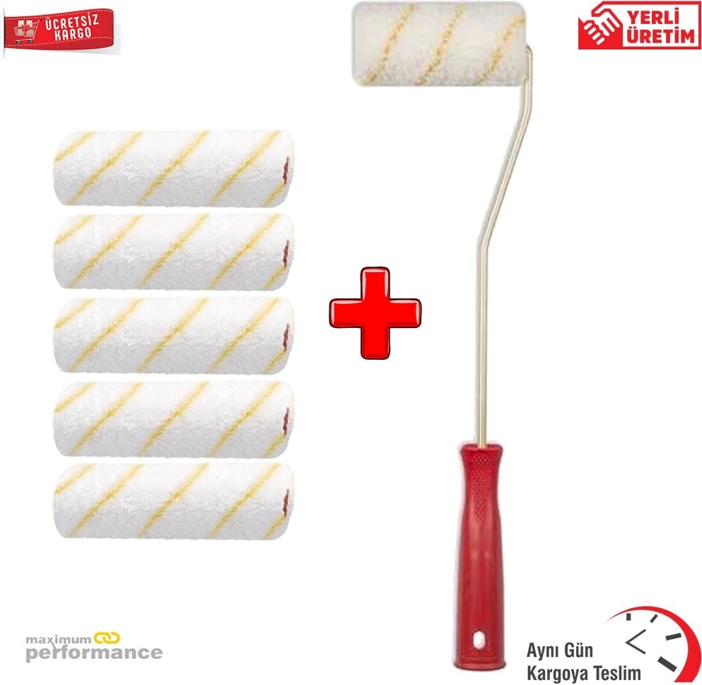 DEKOR Kalorifer Rulo Parmak Rulo 10 cm + 5 Adet Yedek Rulo