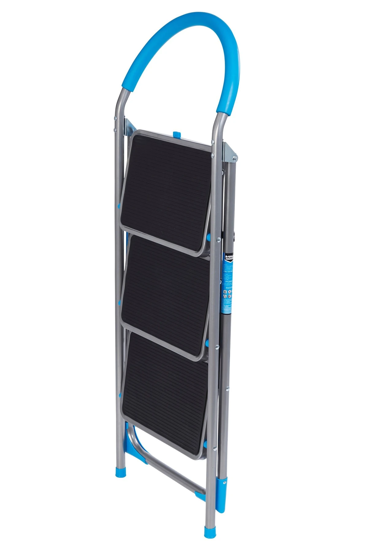 Merdiven 3 Geniş Basamaklı Kaymaz Katlanır Kilitli Cg014