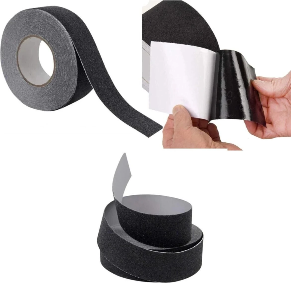 Merdiven Zemin Kaydırmaz Güçlü Bant Yapışkanlı Kaymaz Bant Siyah 25 mm x 5 Metre