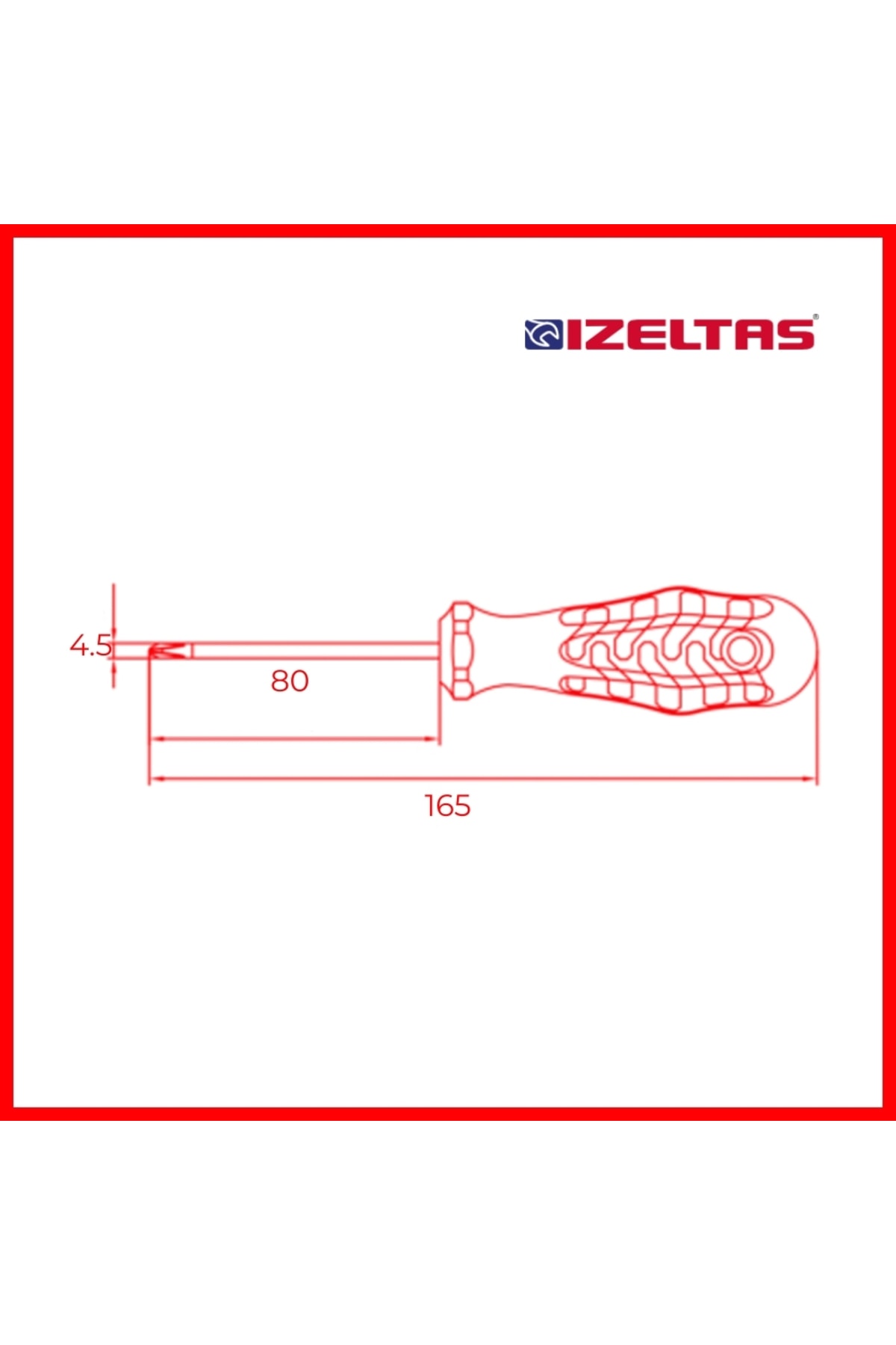 İZELTAŞ Yıldız Uçlu Tornavida, 4.5x80 Mm, Opak Seri, Güvenli Ve Hassas