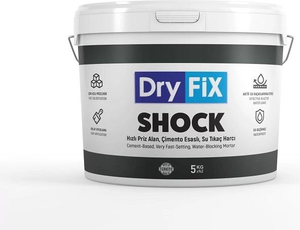 Shock Çimento Esaslı Hızlı Priz Alan Su Tıkaç Harcı 5 kg