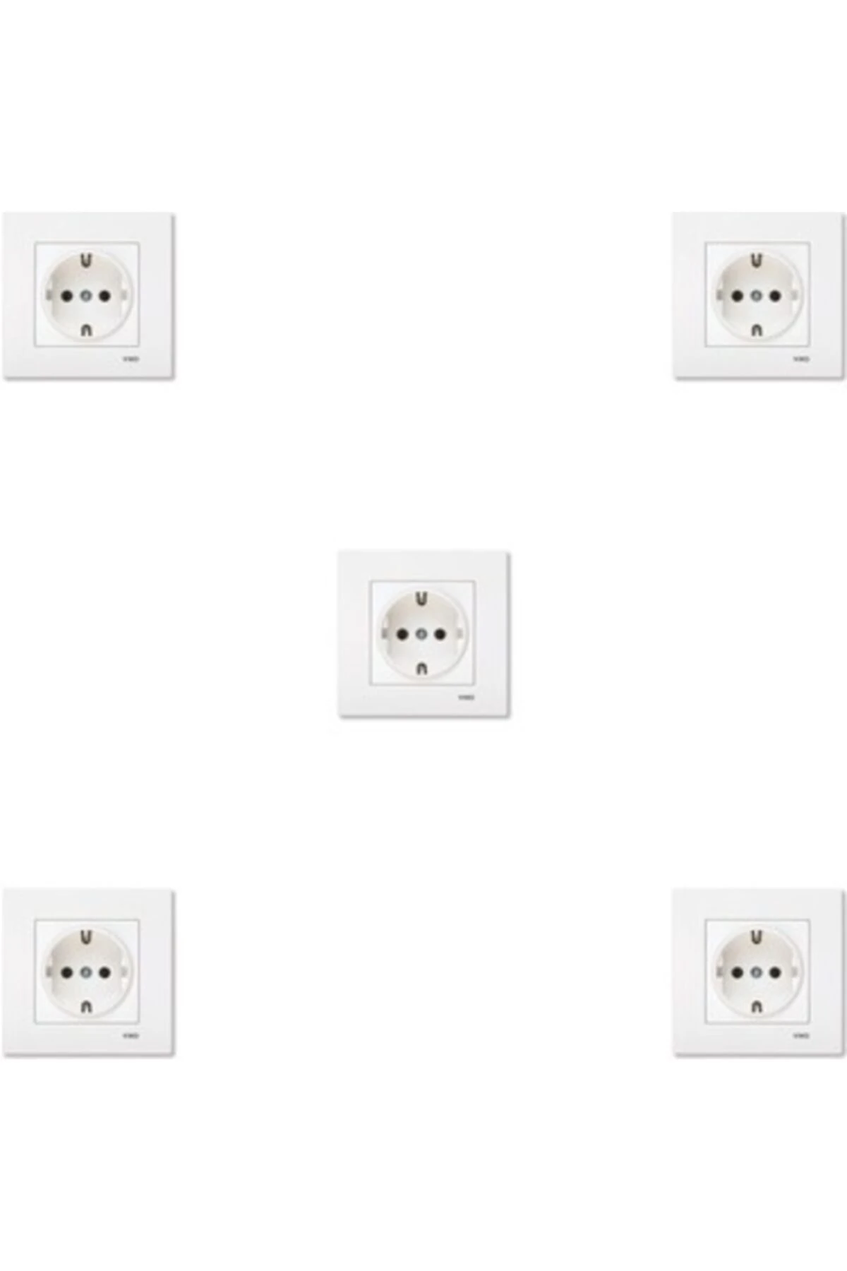 Karre Beyaz Topraklı Priz + Çerçeve Kapalı Ambalaj 5 Adet Set