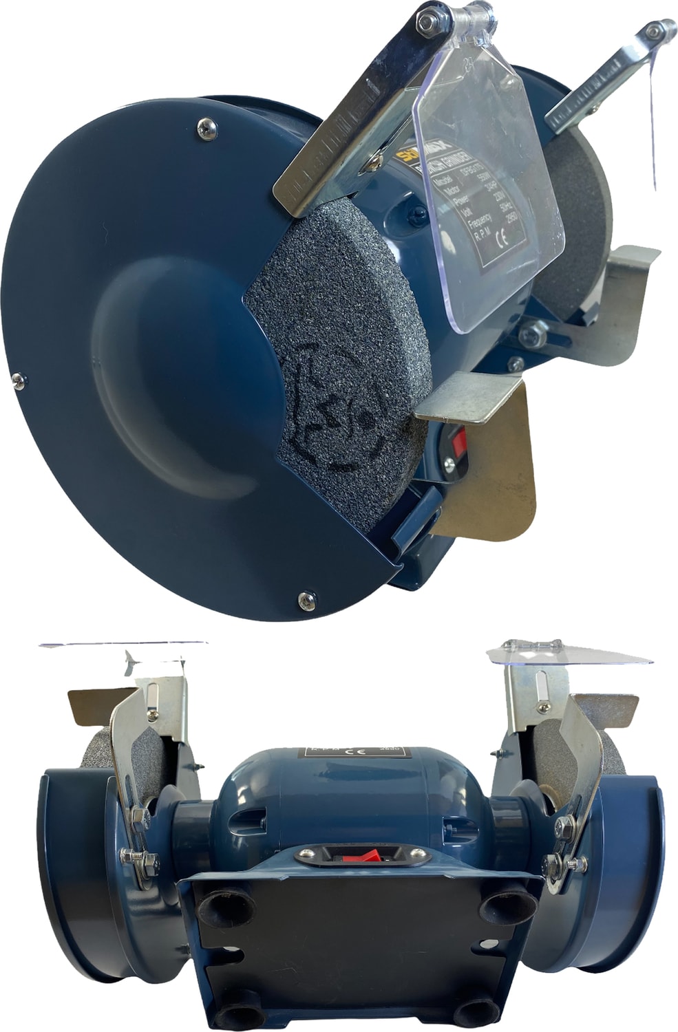 Germany Type 175 mm 550 Watt Tezgah Üstü Taşlama Bakır Sargı Bıçak Balta Bileme Çark Taşı Taş Motoru
