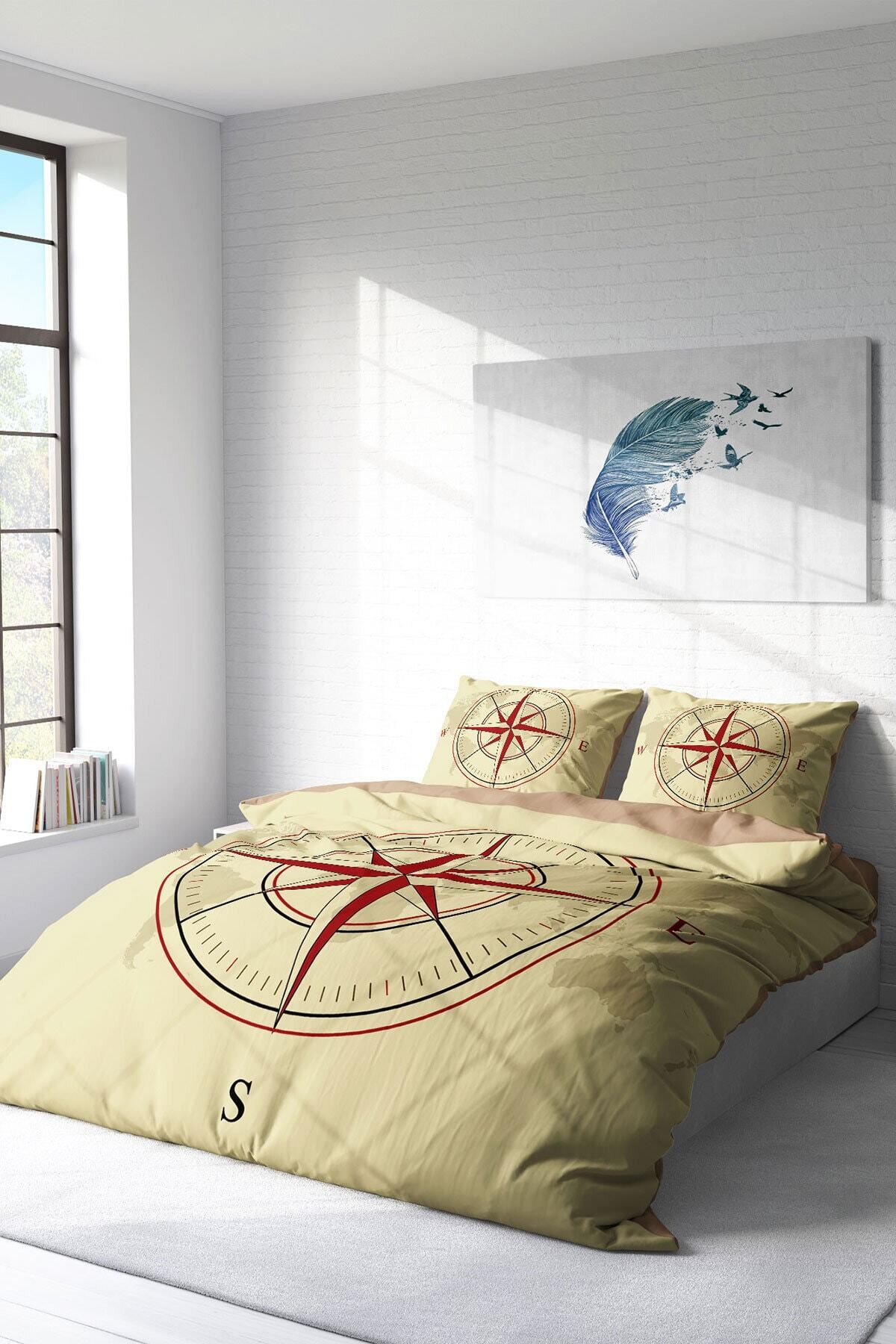 Kıng Sıze Compass Klasik Çift Kişilik Nevresim Takımı 220x240cm